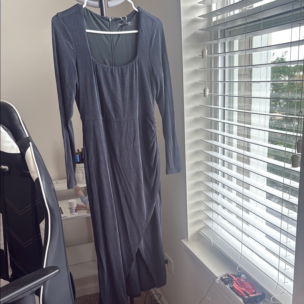 Forever New Gray Long Sleeve Sheath Dress